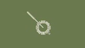 A green background with a wrench and a circle.