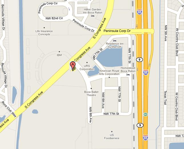 A map of the area around the intersection of interstate 1 0 and florida drive.